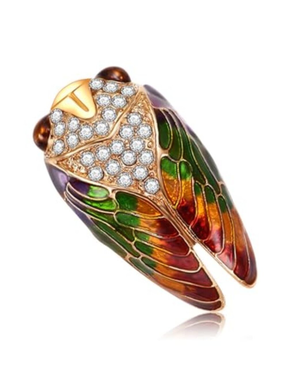 New - Vintage Cicada Brooch Pin Insect Rhinestone Statement Jewelry Gift